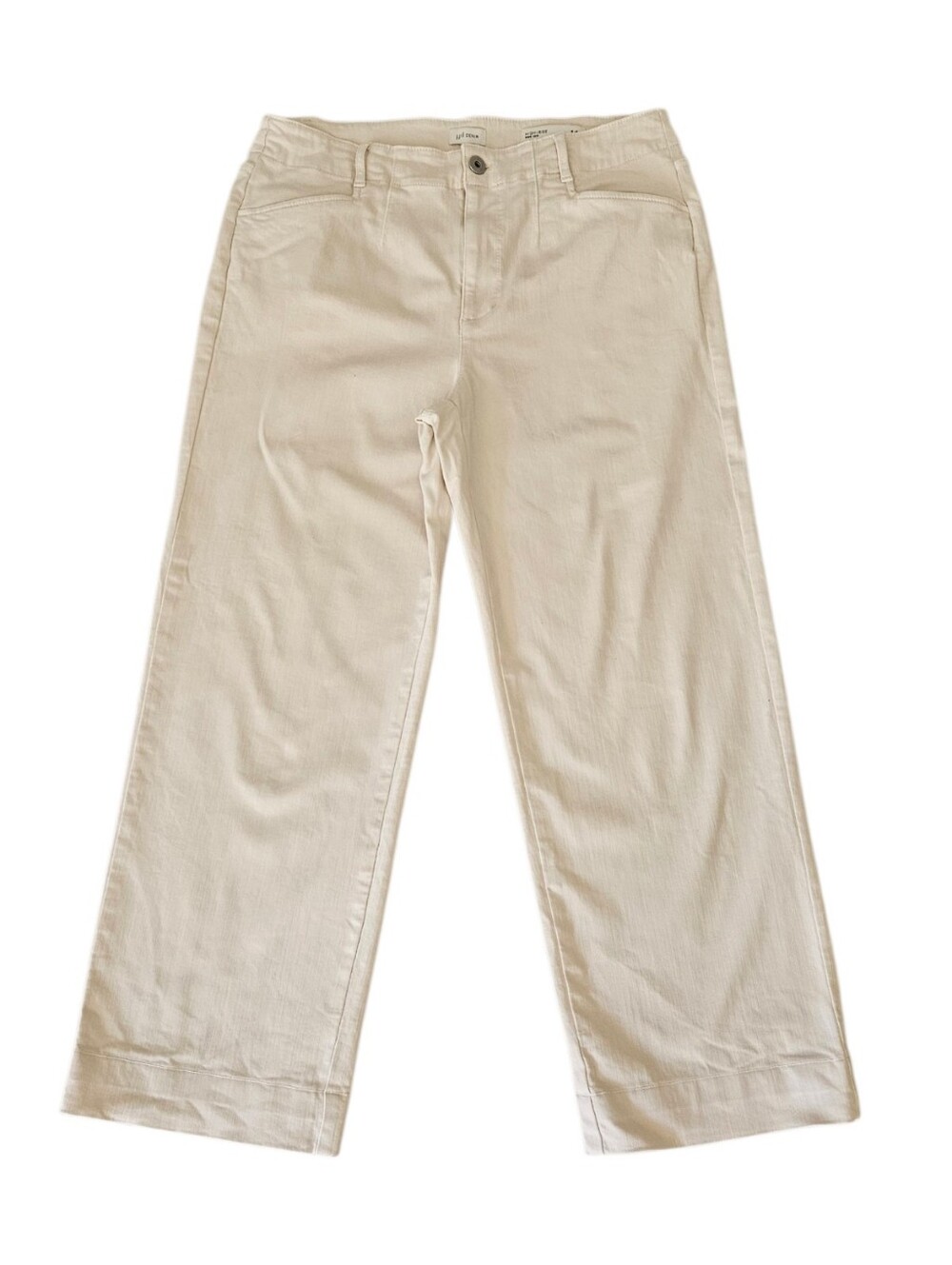 J.Jill High Rise Wide Leg Jeans Cream Women 14P